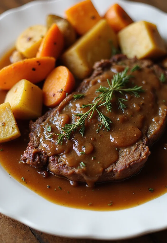 12 Beef Bottom Round Roast Recipes Crockpot Recipes That Taste Incredible - 11. Beef Pot Roast with Root Vegetables