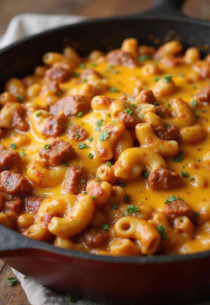 12 Cheesy Macaroni And Beef Meals Perfect For Weeknight Cooking - 5. BBQ Cheesy Mac and Beef Skillet