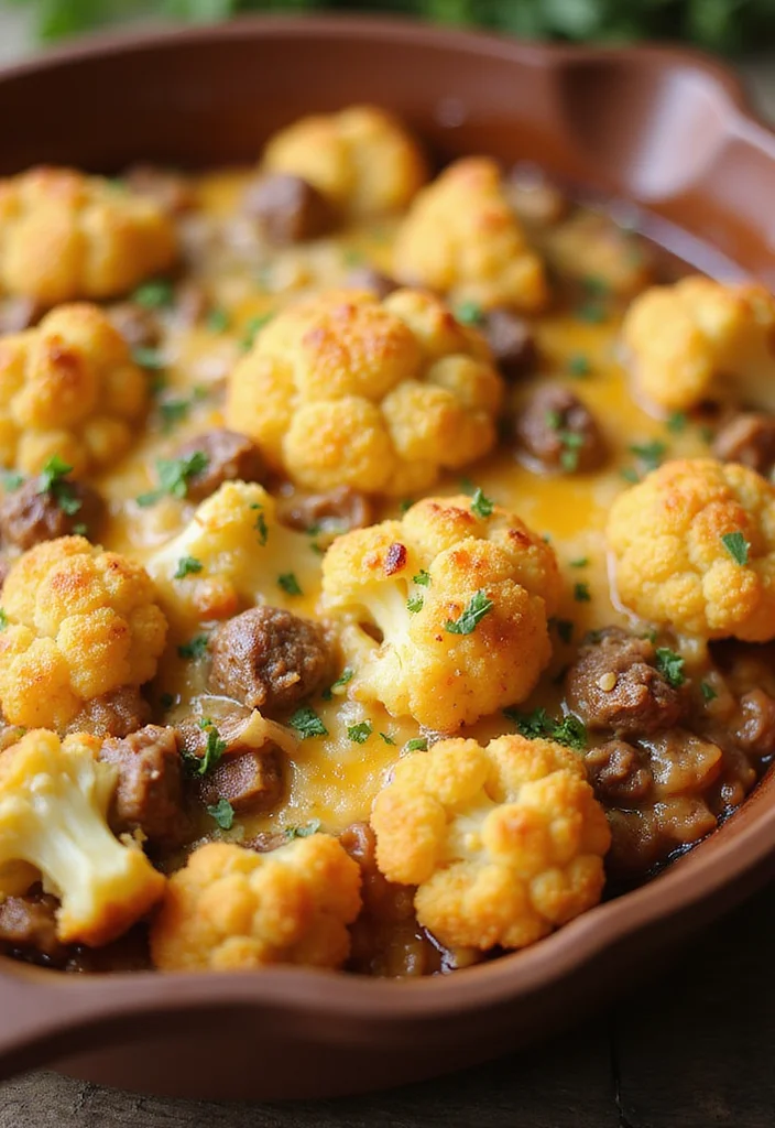 12 Cheesy Macaroni And Beef Meals Perfect For Weeknight Cooking - 9. Cheesy Beef and Cauliflower Bake