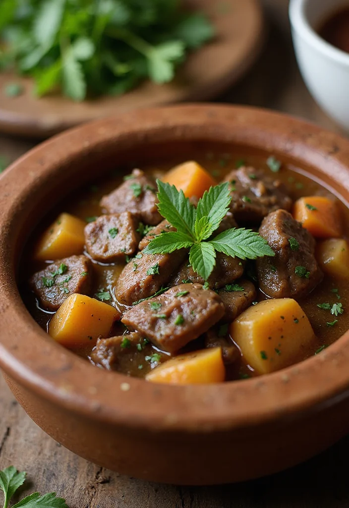 12 Fast & Flavorful Slow Cooker Beef Stew Meat Recipes To Cook This Week - 11. Garlic and Herb Beef Stew