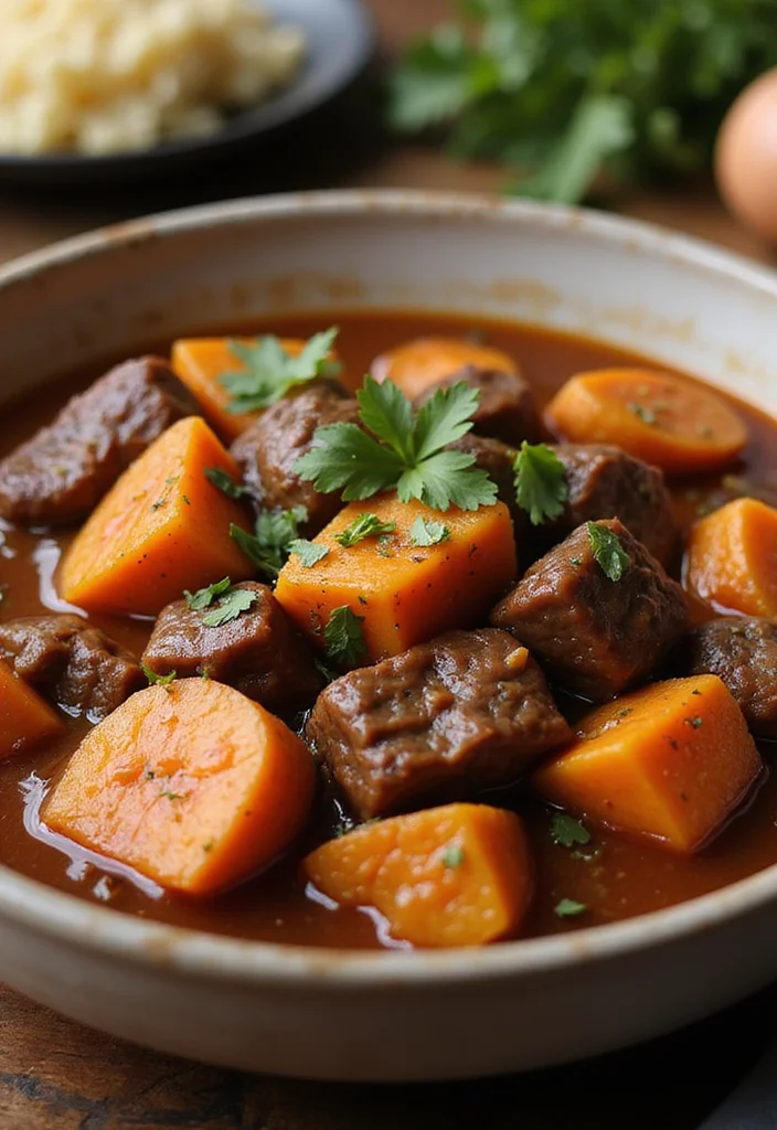 12 Fast & Flavorful Slow Cooker Beef Stew Meat Recipes To Cook This Week - 12. Beef Stew with Sweet Potatoes