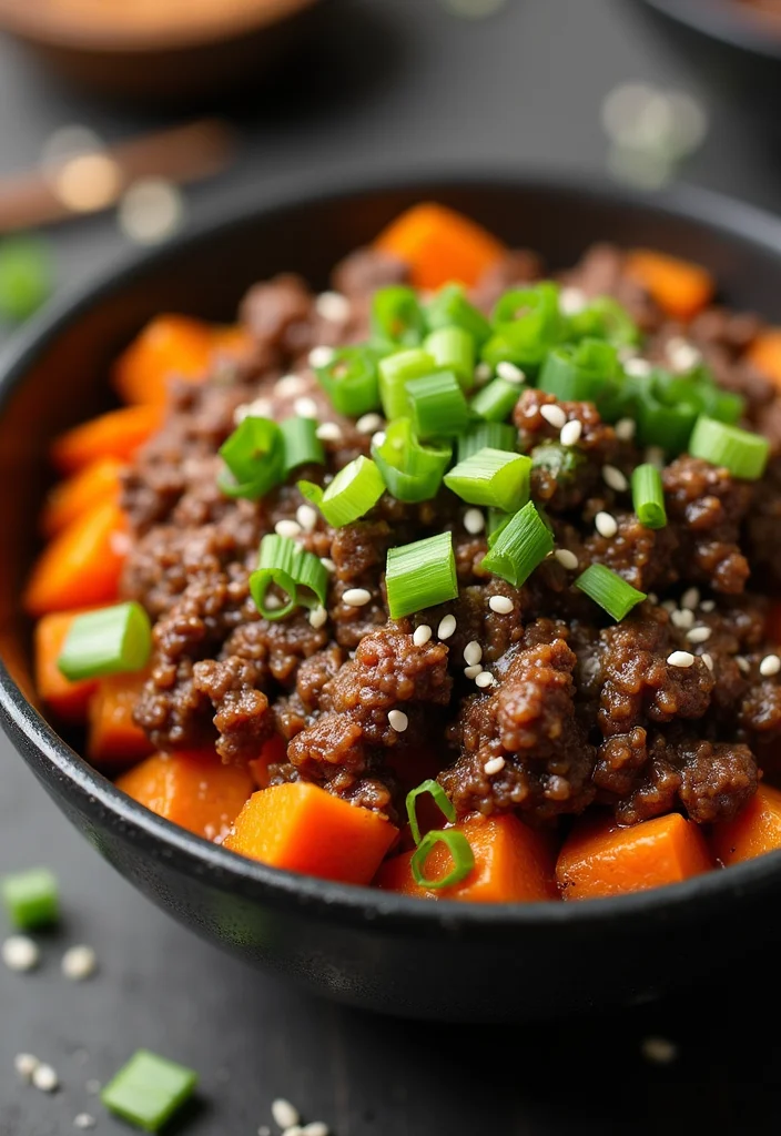 12 Ground Beef Sweet Potato Bowl Recipes That Taste Incredible - 2. Teriyaki Ground Beef Sweet Potato Bowl