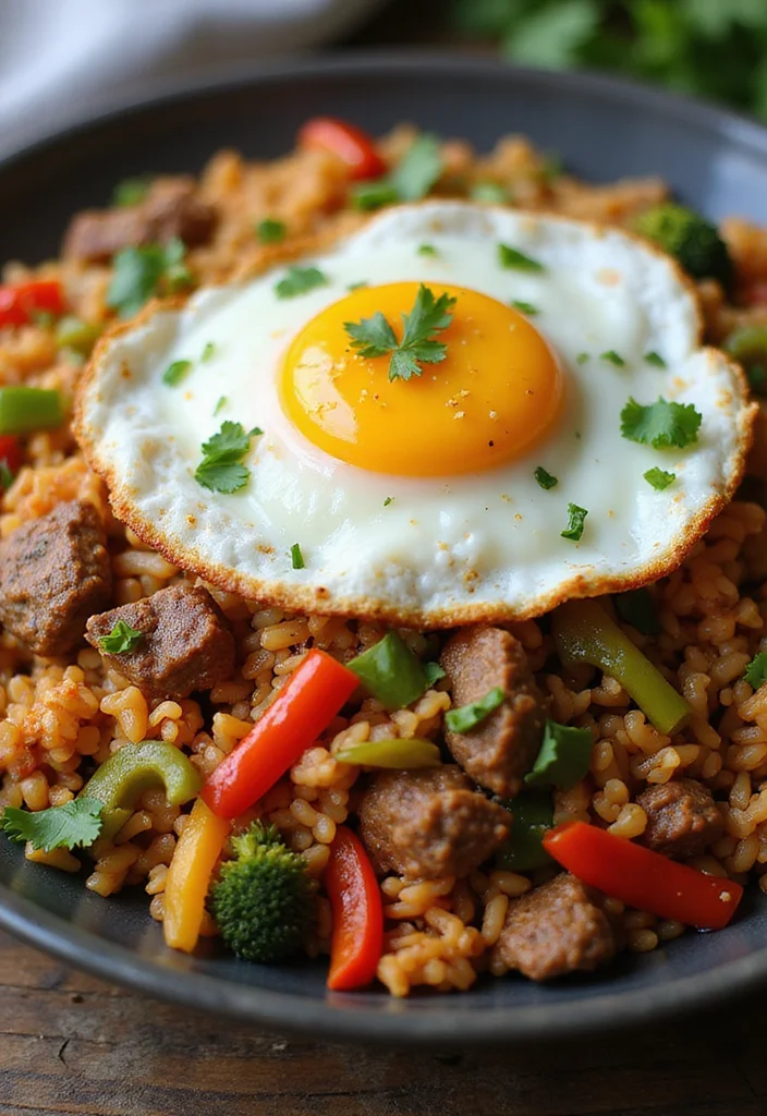 14 Beef Fried Rice With Egg Meals Perfect For Weeknight Cooking - 2. Spicy Beef Fried Rice with Fried Egg