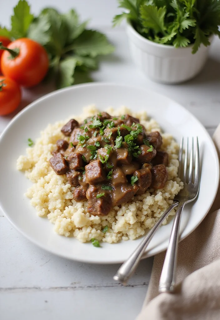 15 Classic Beef Stroganoff Recipes Packed With Big Flavor - 13. Beef Stroganoff with Cauliflower Rice