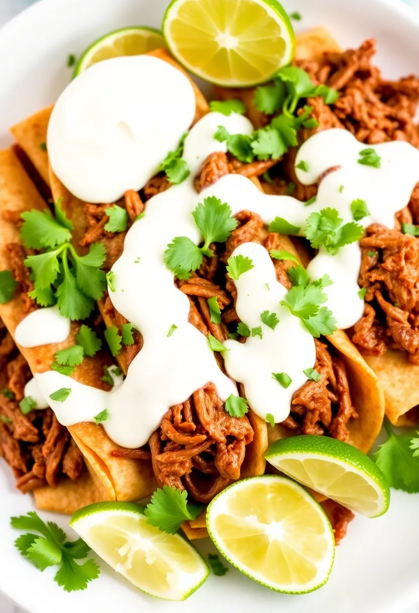15 Easy Shredded Beef Taquitos Meals That Always Impress - 15. Shredded Beef Taquitos with Cilantro Lime Crema