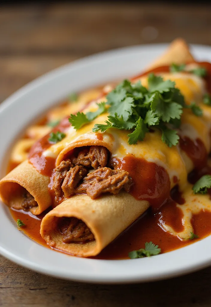15 Easy Shredded Beef Taquitos Meals That Always Impress - 8. Shredded Beef Enchilada Taquitos