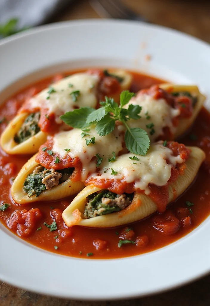 16 Genius Ways To Use Recipes To Make With Ground Beef Tonight - 15. Beef and Spinach Stuffed Shells