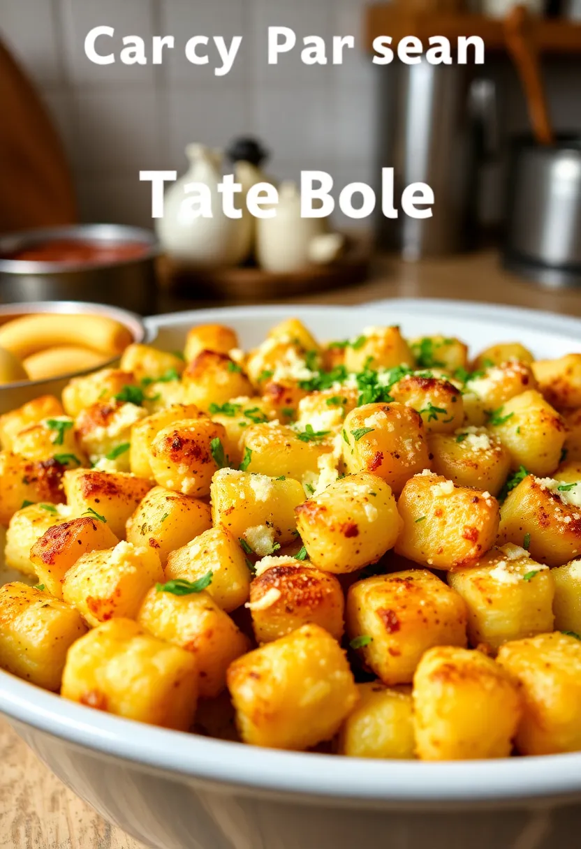 16 Ground Beef And Tater Tot Meals Perfect For Weeknight Cooking - 16. Garlic Parmesan Tater Tot Bake