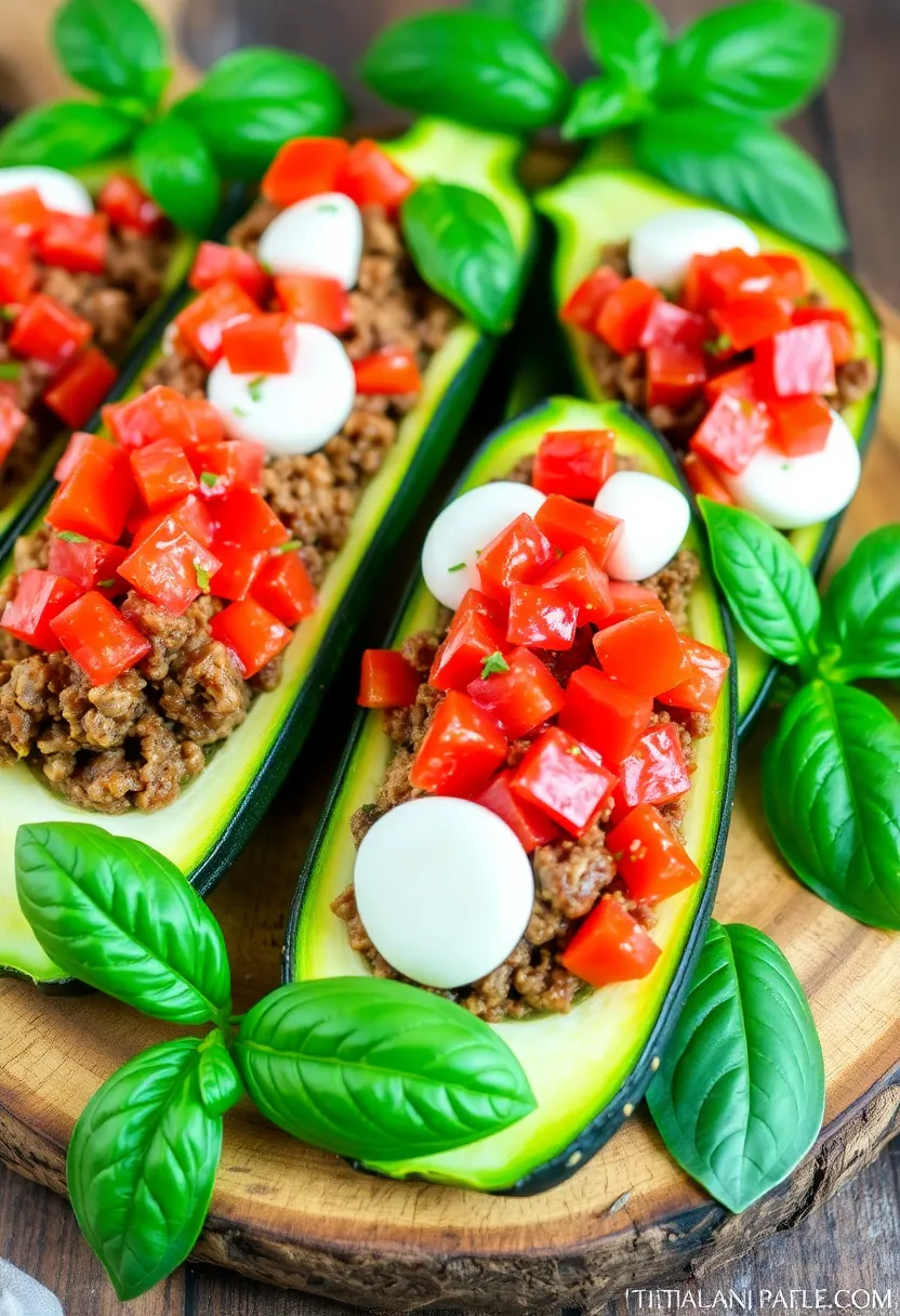 16 Must-Try Zucchini Boats Beef Dishes For Busy Nights - 11. Caprese Zucchini Boats