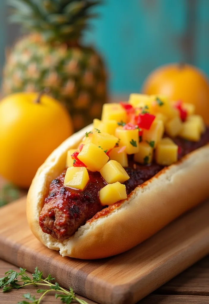 17 Beef Hot Dog Recipes Everyone Is Searching For - 7. BBQ Beef Hot Dog with Pineapple Salsa