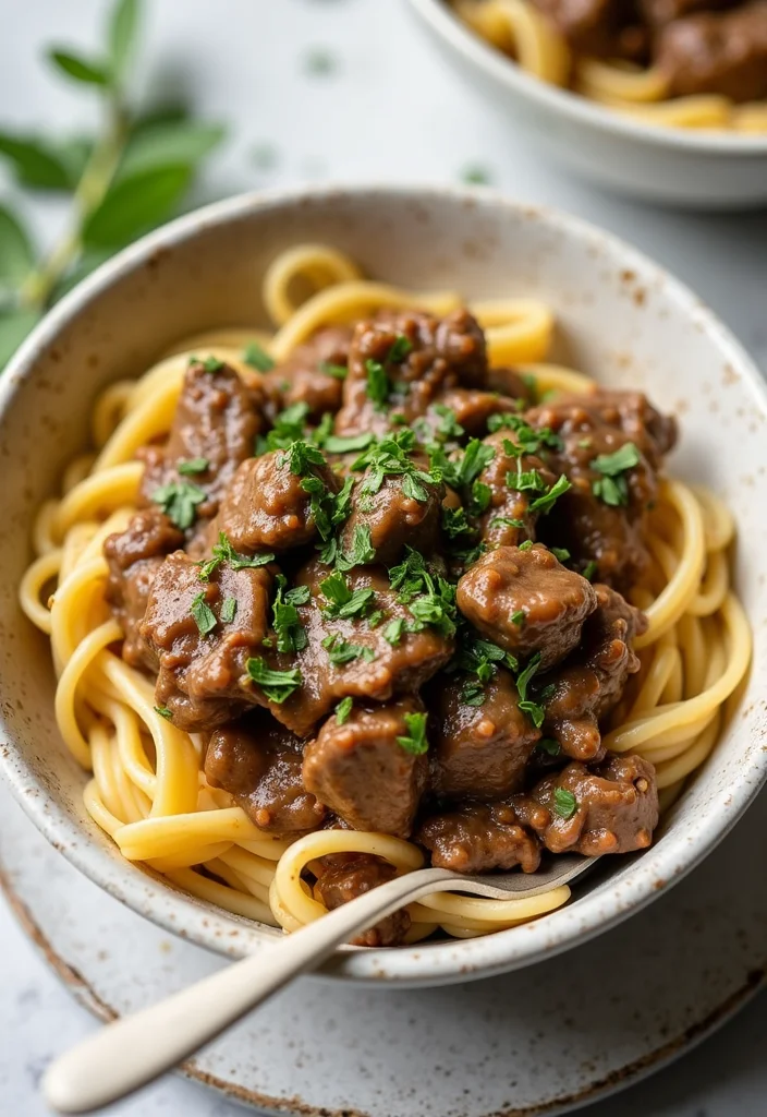 17 Fast & Flavorful Beef Stroganoff No Mushrooms Recipes To Cook This Week - 12. Lighter Beef Stroganoff with Greek Yogurt