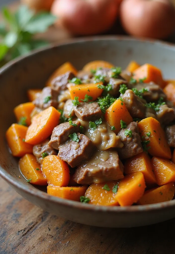 17 Fast & Flavorful Beef Stroganoff No Mushrooms Recipes To Cook This Week - 15. Beef Stroganoff with Sweet Potatoes