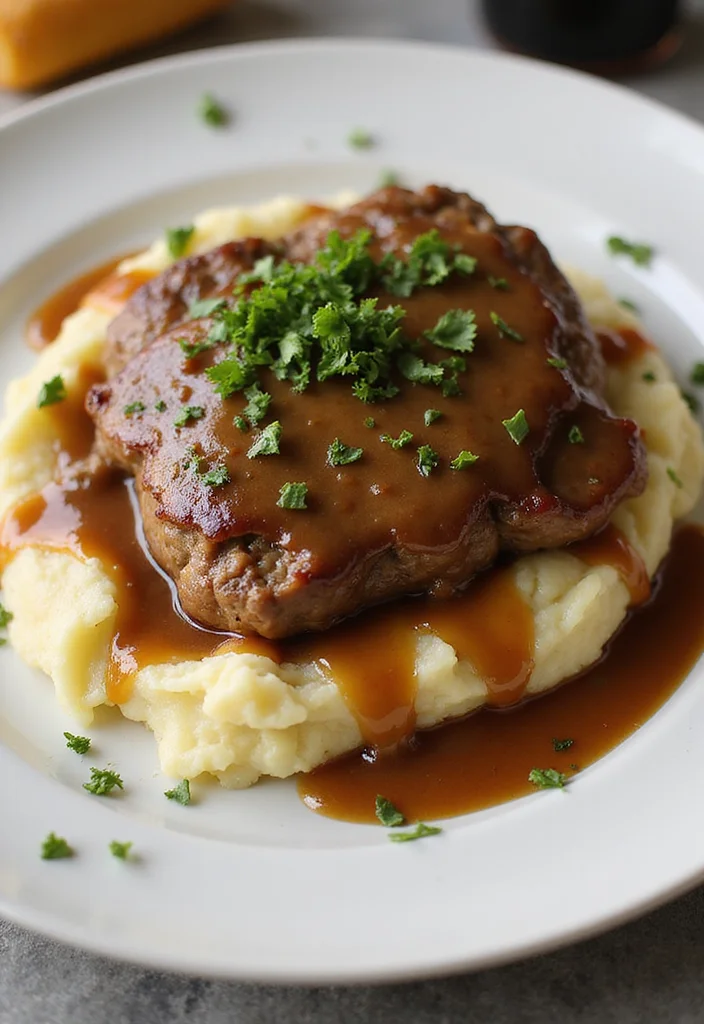 18 Ground Beef Salisbury Steak Meals Perfect For Weeknight Cooking - 5. Salisbury Steak with Garlic Mashed Potatoes