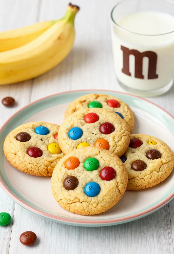 15 Banana Pudding Cookies Recipes Soft Sweet Comfort - 15. Banana Pudding Cookies with M&M's 1