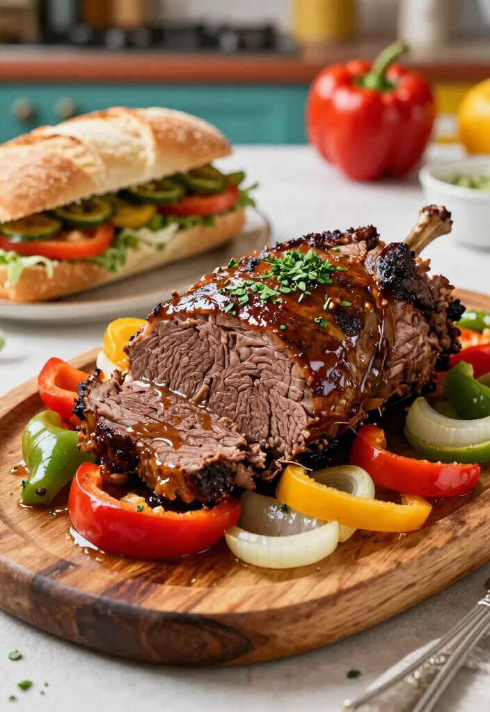 16 Bottom Round Roast Recipes for Tender Family Dinners - 5. Italian Beef Roast with Peppers 1