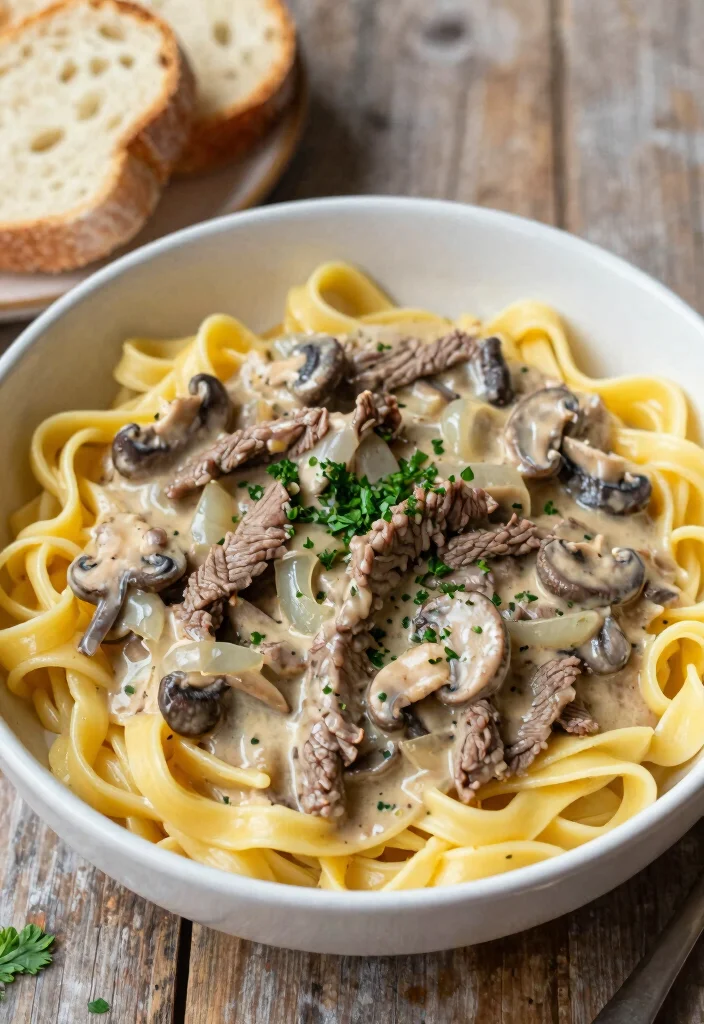 16 Bottom Round Steak Recipes: Easy Savory Plates - 2. Slow Cooker Bottom Round Steak Stroganoff 1