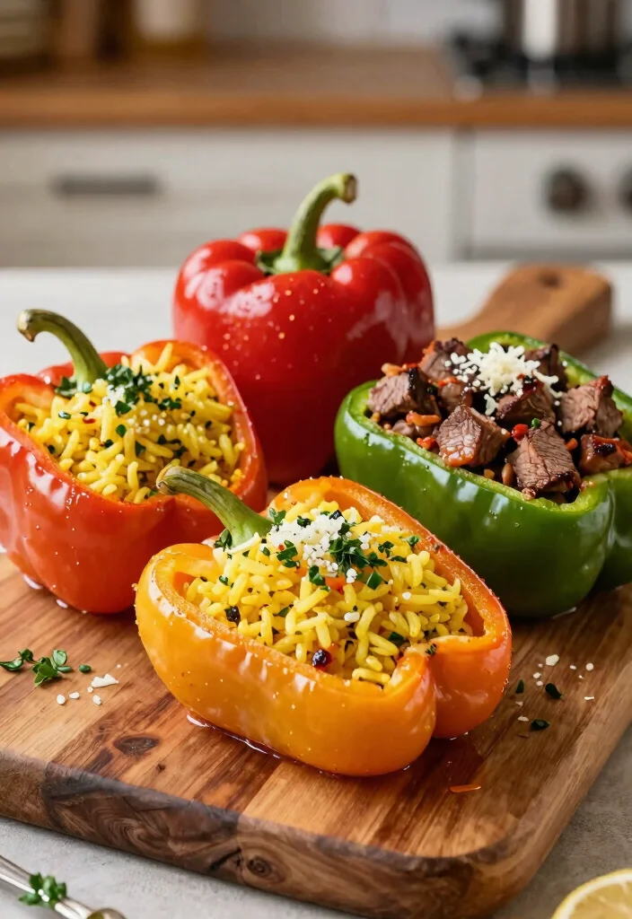 16 Crock Pot Steak Recipes Set and Forget Dinners - 15. Stuffed Bell Peppers 1