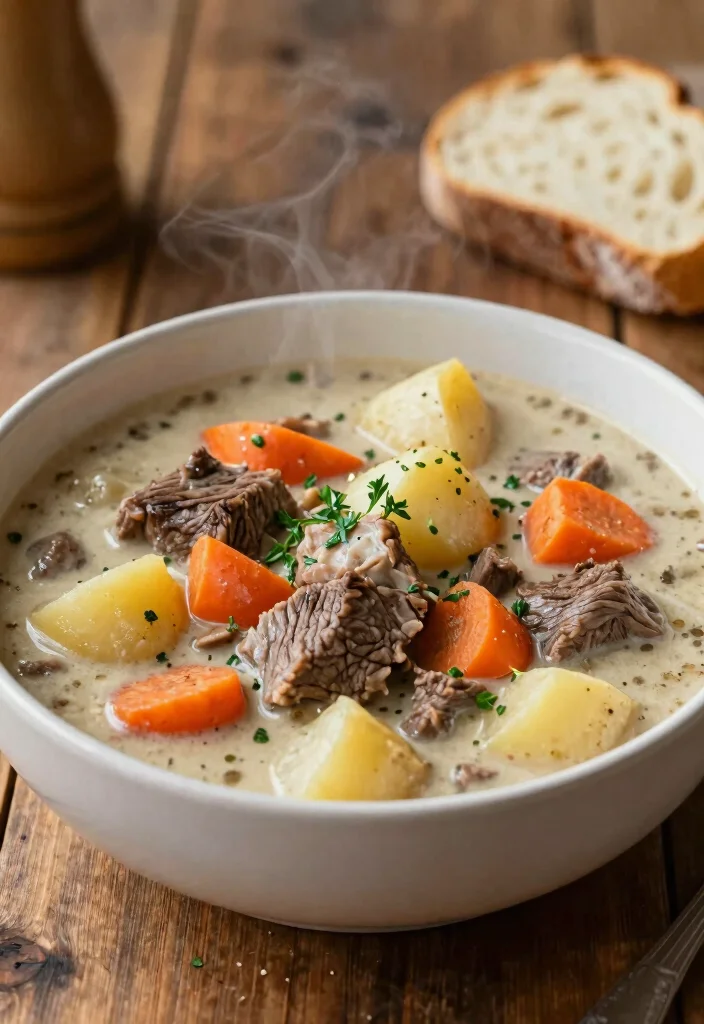 16 Crock Pot Steak Recipes Set and Forget Dinners - 7. Creamy Ranch Beef Stew 1
