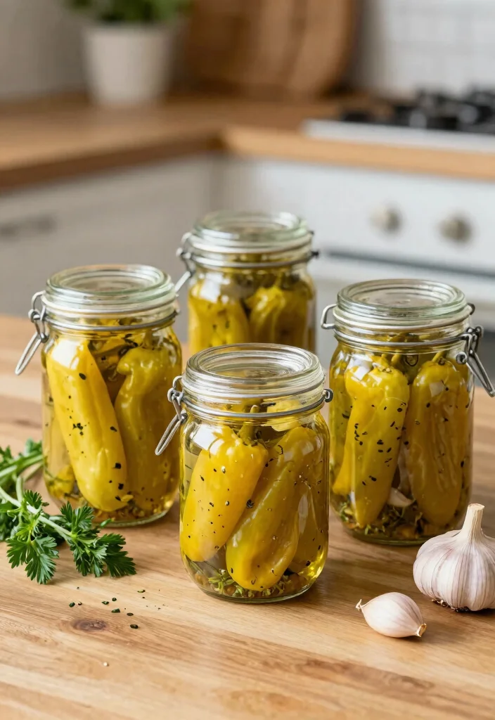 17 Banana Pepper Canning Recipes Tangy Pantry Staples - 4. Garlic and Herb Pickled Banana Peppers 1