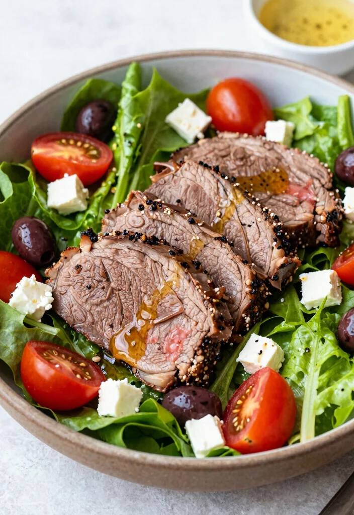 17 Eye of Round Roast Recipes: Lean, Budget-Friendly Roasts - 8. Mediterranean Eye of Round Roast Salad 1