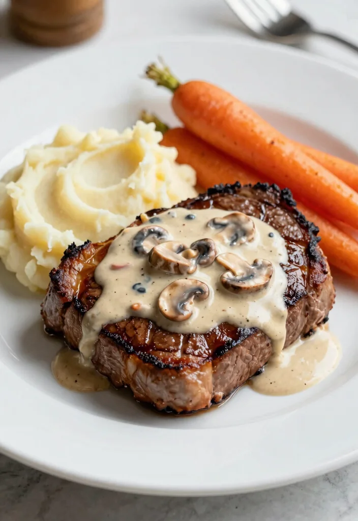 17 Flat Iron Steak Recipes Tender Grill Ready Cuts - 13. Flat Iron Steak with Mushroom Sauce 1
