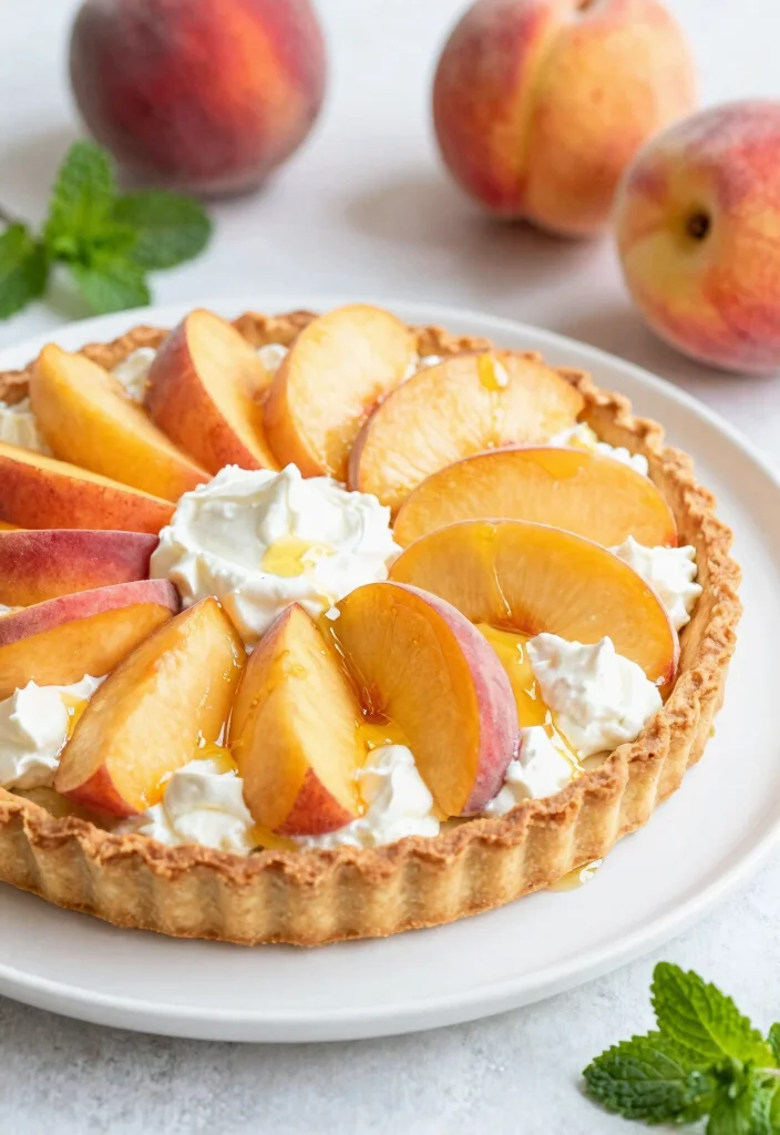 17 Fresh Peach Pie Recipes: Juicy Summer Classics - 12. Peach Tart with Ricotta and Honey 1