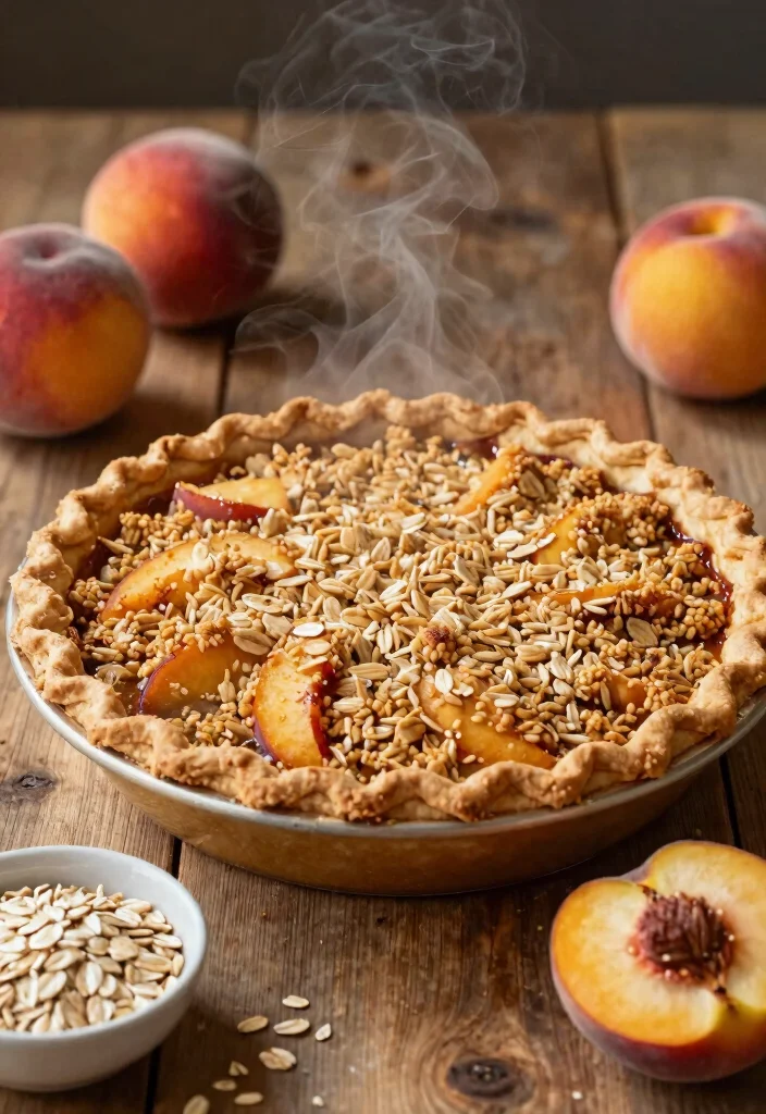 17 Fresh Peach Pie Recipes: Juicy Summer Classics - 17. Peach Crisp Pie with Oat Topping 1