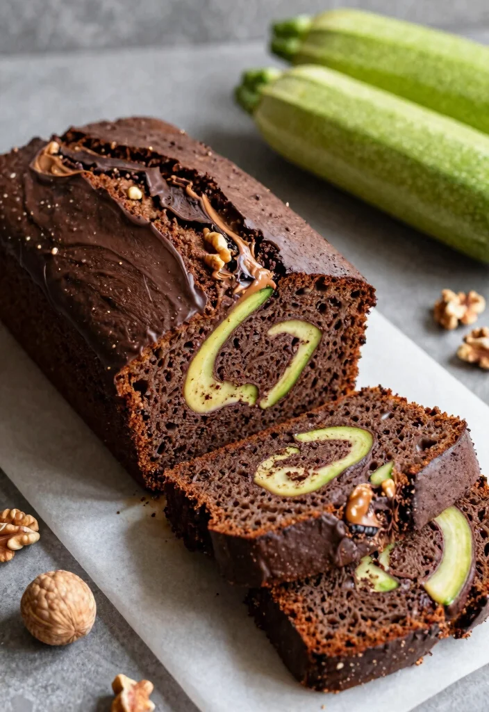 18 Chocolate Zucchini Bread Recipes: Moist Chocolatey Loaves - 17. Chocolate Zucchini Bread with Nut Butter Swirl 1