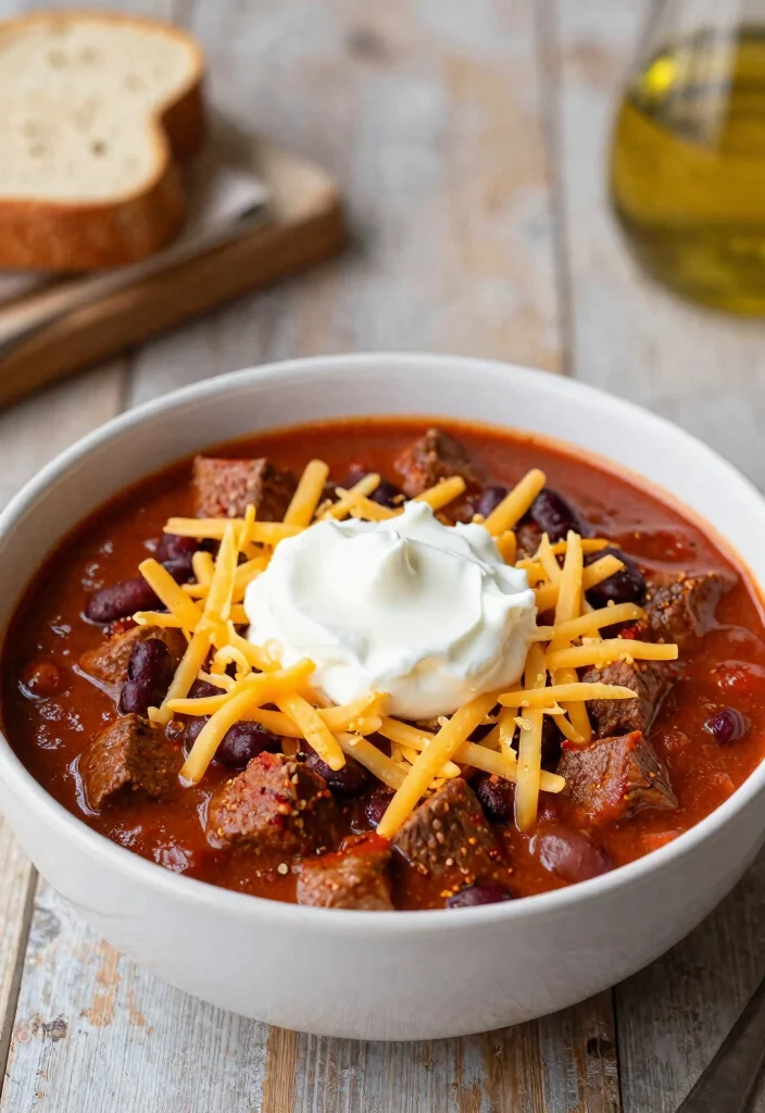 18 Cube Steak Crock Pot Recipes Comfort Food Classics - 11. Spicy Cube Steak Chili 1