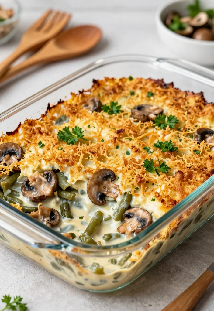 18 Green Bean Casserole Recipes: Classic Holiday Favorites - 2. Creamy Mushroom Vegan Green Bean Casserole 1
