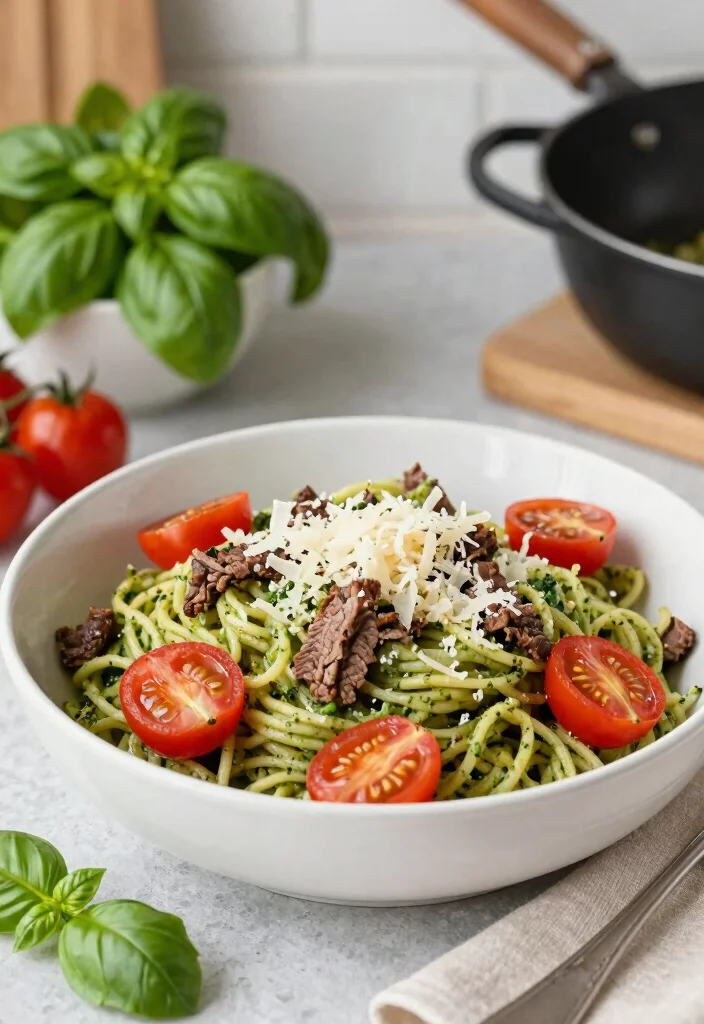 18 Ground Deer Meat Recipes: Lean Hearty Meals - 15. Venison Pesto Pasta 1