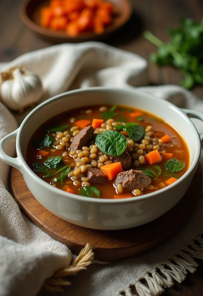 12 Beef Barley Soup In Crockpot Ideas That Make Dinner So Much Easier - 8. Slow Cooker Beef Barley Soup with Spinach 1