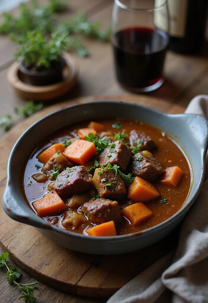 12 Fast & Flavorful Slow Cooker Beef Stew Meat Recipes To Cook This Week - 2. Red Wine and Herb Beef Stew 1
