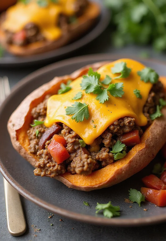 12 Ground Beef Sweet Potato Bowl Recipes That Taste Incredible - 10. Stuffed Ground Beef Sweet Potato Bowl 1
