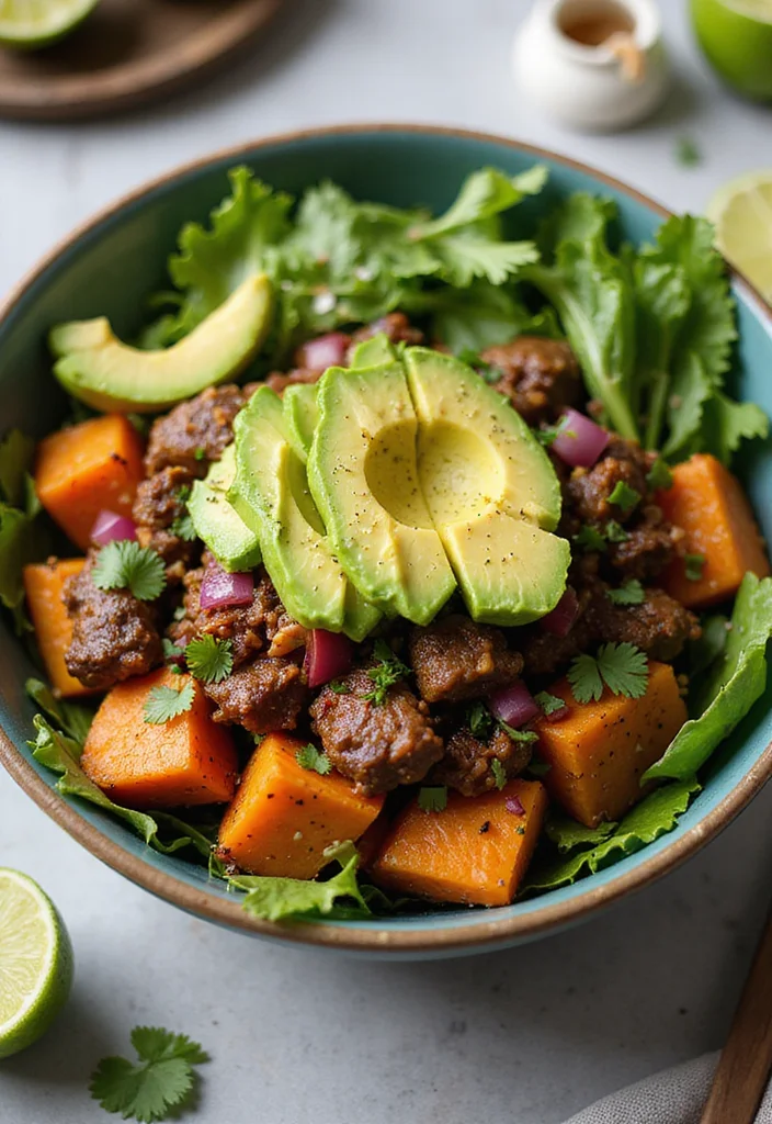 12 Ground Beef Sweet Potato Bowl Recipes That Taste Incredible - 3. Tex-Mex Beef and Sweet Potato Bowl 1