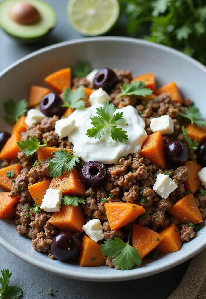 12 Ground Beef Sweet Potato Bowl Recipes That Taste Incredible - 4. Mediterranean Ground Beef Sweet Potato Bowl 1