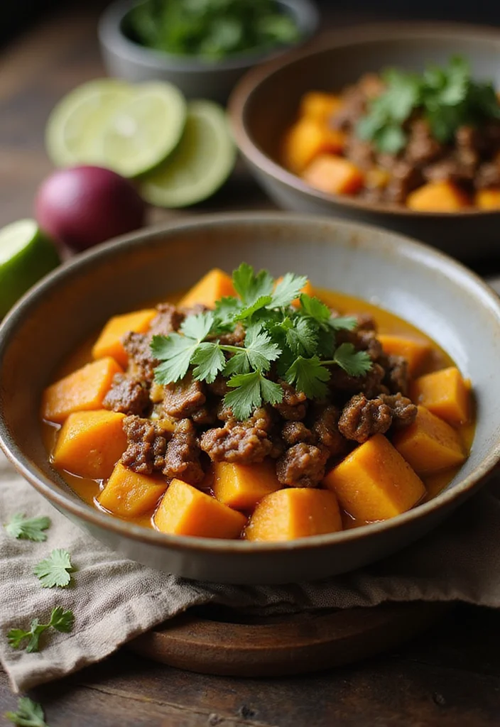 12 Ground Beef Sweet Potato Bowl Recipes That Taste Incredible - 6. Coconut Curry Ground Beef Sweet Potato Bowl 1