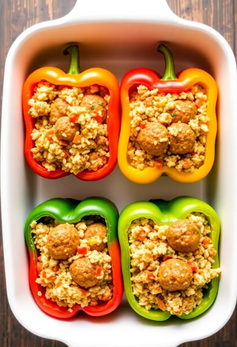 13 Easy Greek Beef Meatballs Meals That Always Impress - 7. Greek Beef Meatball Stuffed Peppers 1