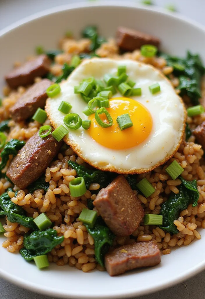 14 Beef Fried Rice With Egg Meals Perfect For Weeknight Cooking - 9. Beef Fried Rice with Egg and Spinach 1
