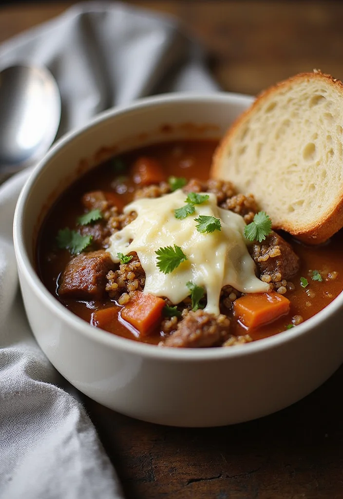 14 Crowd-Pleaser Beef French Onion Soup Ideas You’ll Save Immediately - 12. Beef French Onion Soup with Quinoa 1