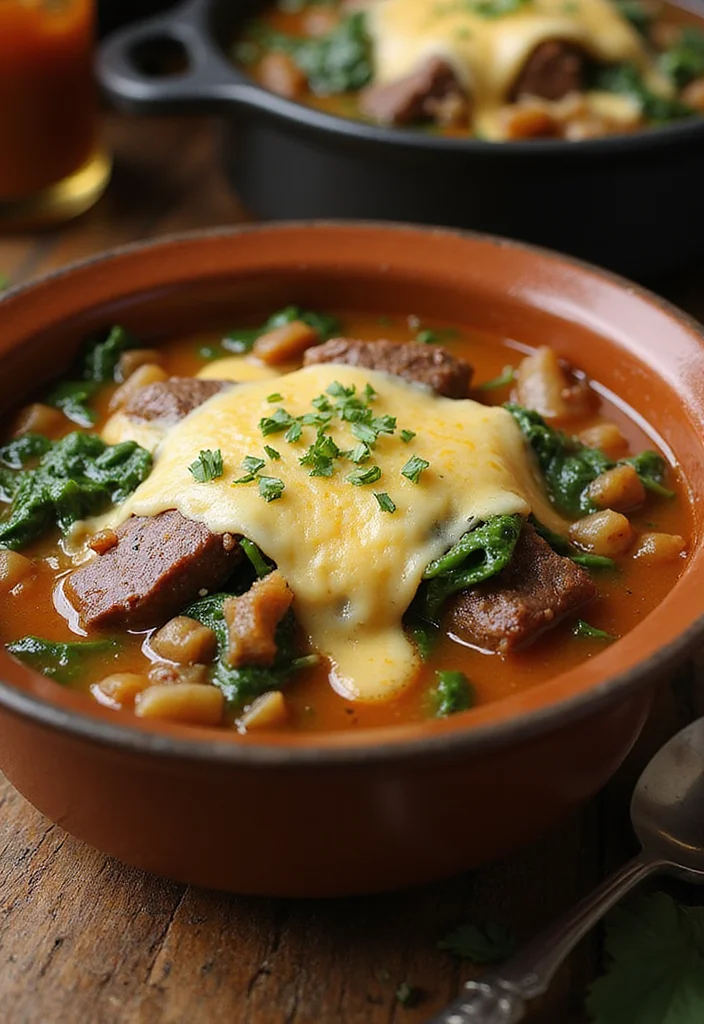 14 Crowd-Pleaser Beef French Onion Soup Ideas You’ll Save Immediately - 14. Beef French Onion Soup with Spinach 1