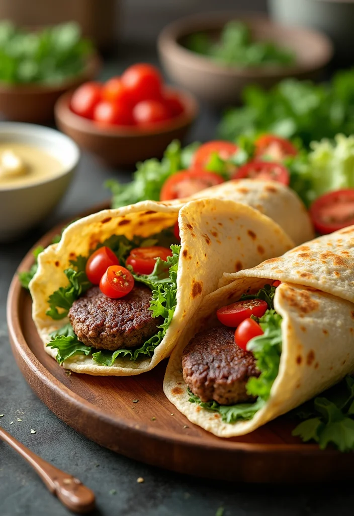 14 Genius Ways To Use Beef Patty Dinner Ideas Tonight - 7. Beef Patty Wraps with Hummus 1