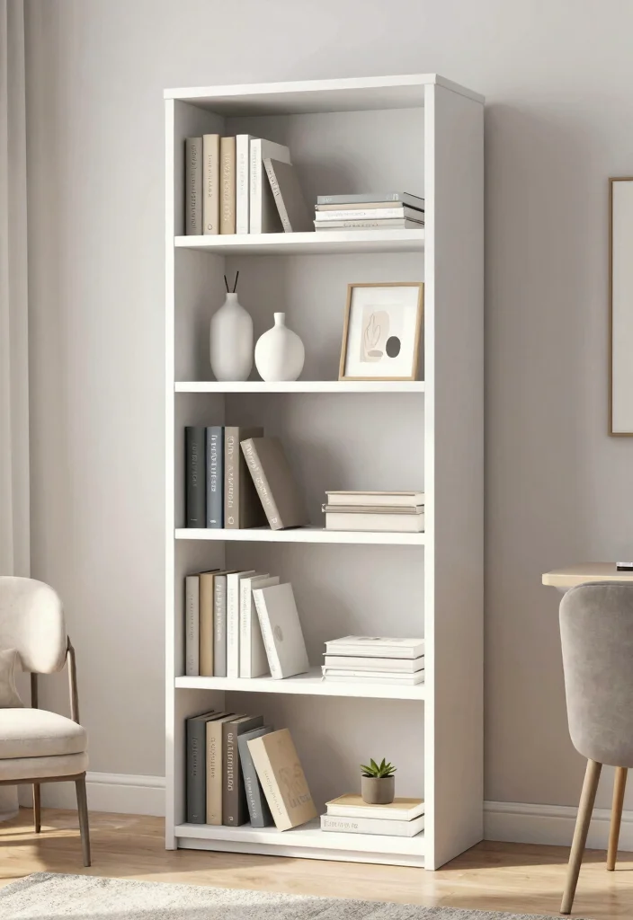15 Bloxburg Bookshelf Ideas for a Stylish Virtual Home - 1. The Classic Minimalist Bookshelf 1