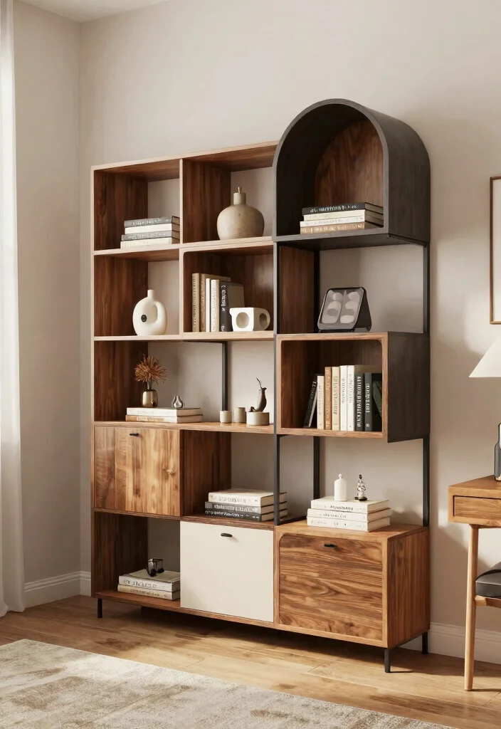 15 Bloxburg Bookshelf Ideas for a Stylish Virtual Home - 11. Modular Bookshelf Design 1