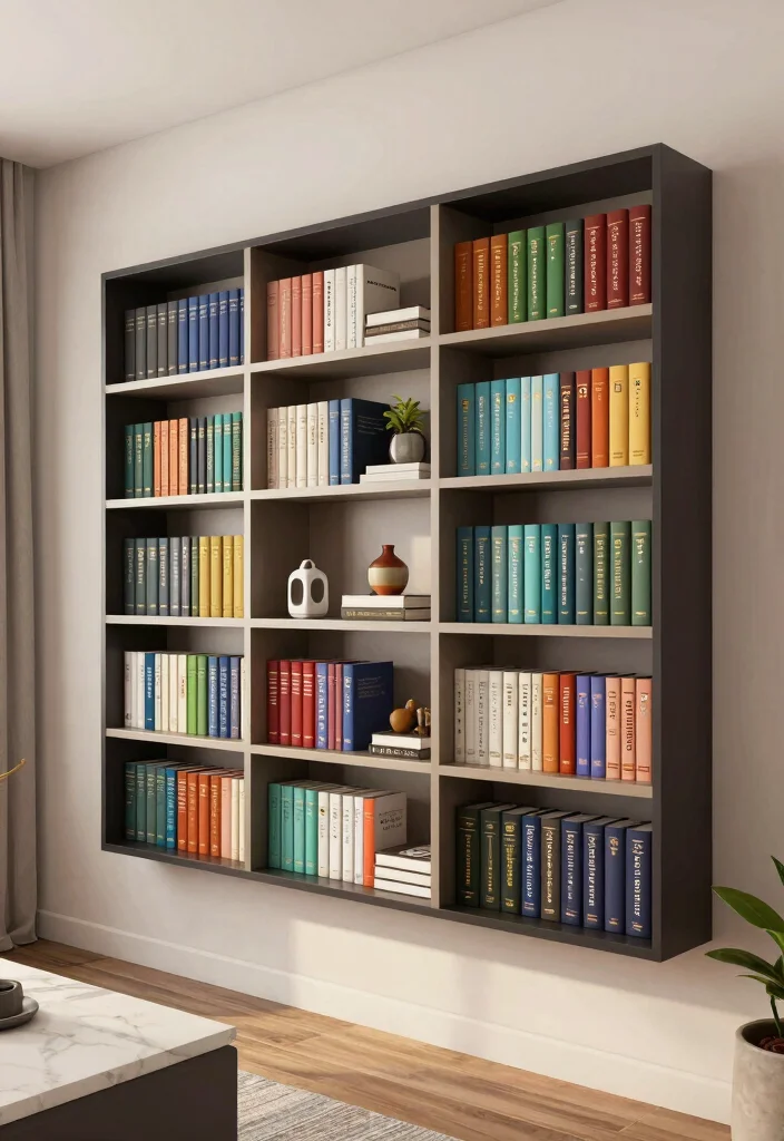 15 Bloxburg Bookshelf Ideas for a Stylish Virtual Home - 14. Wall-mounted Book Storage 1