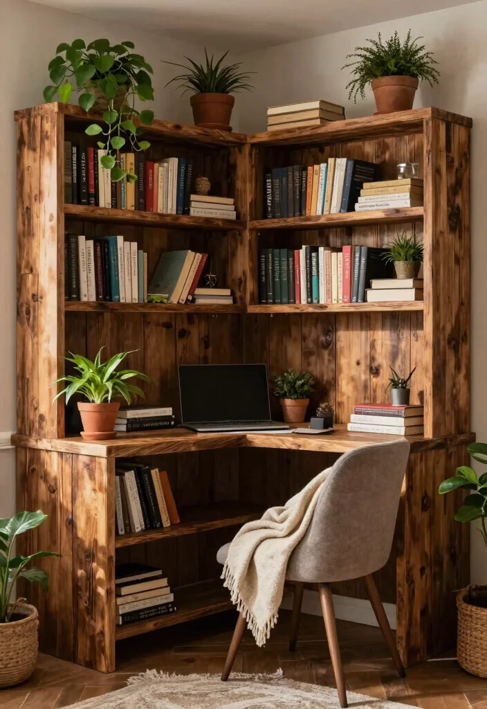 15 Bloxburg Bookshelf Ideas for a Stylish Virtual Home - 2. Rustic Charm with Wooden Shelves 1