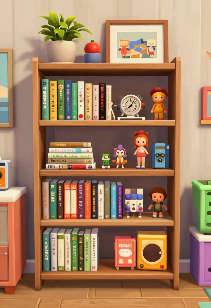 15 Bloxburg Bookshelf Ideas for a Stylish Virtual Home - 9. Themed Bookshelf Display 1