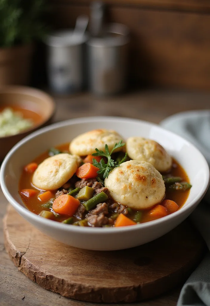 15 Comforting Old Fashioned Vegetable Beef Soup Dishes To Warm Your Night - 10. Vegetable Beef Soup with Dumplings 1