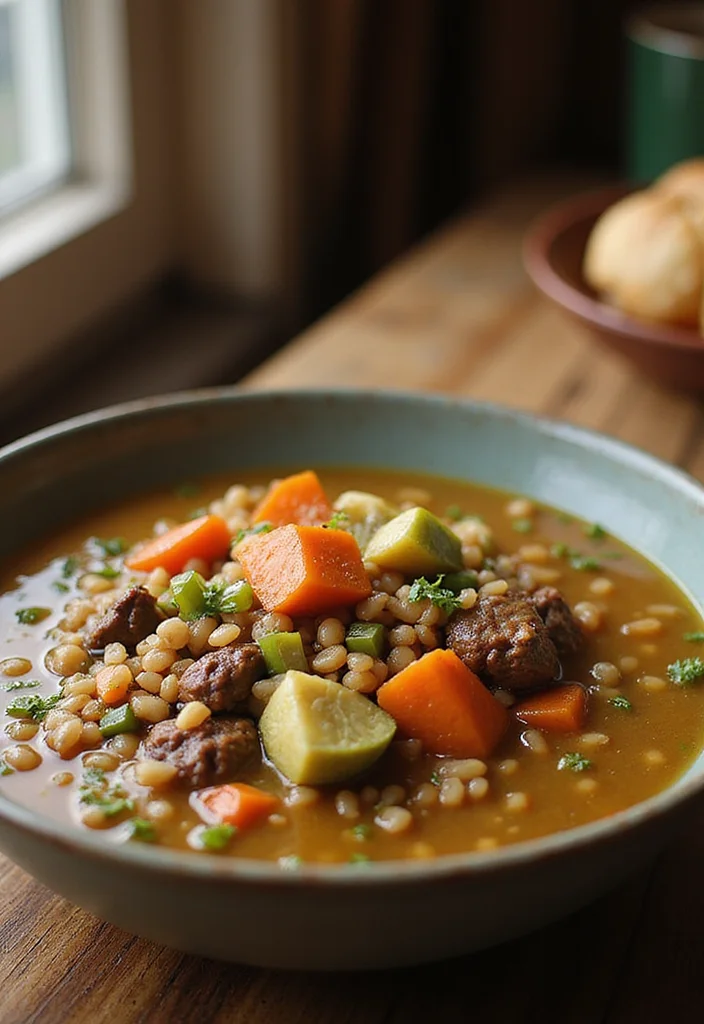 15 Comforting Old Fashioned Vegetable Beef Soup Dishes To Warm Your Night - 15. Loaded Veggie and Barley Beef Soup 1