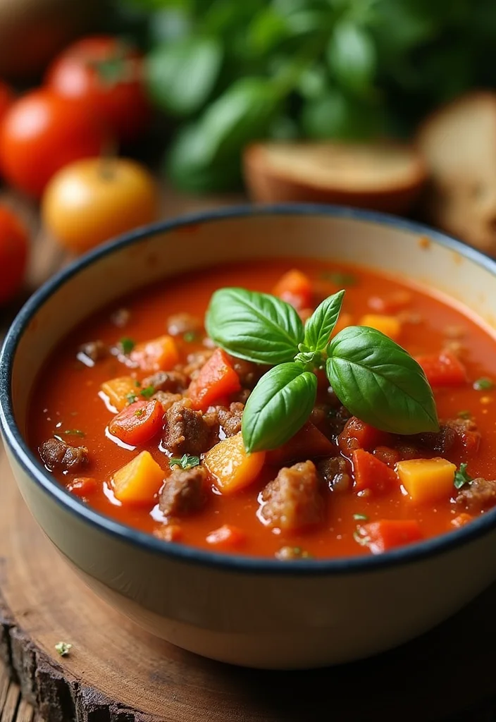 15 Comforting Old Fashioned Vegetable Beef Soup Dishes To Warm Your Night - 4. Tomato-Based Vegetable Beef Soup 1